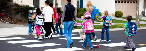 Photo of children walking to school